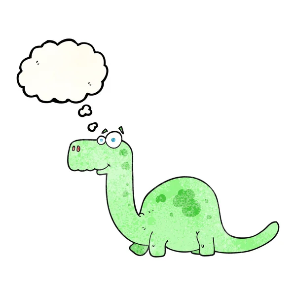 Pensée bulle texturé dessin animé dinosaure — Image vectorielle