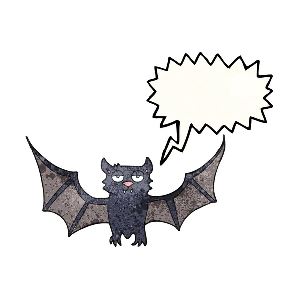 Sprechblase texturierte Karikatur halloween Fledermaus — Stockvektor