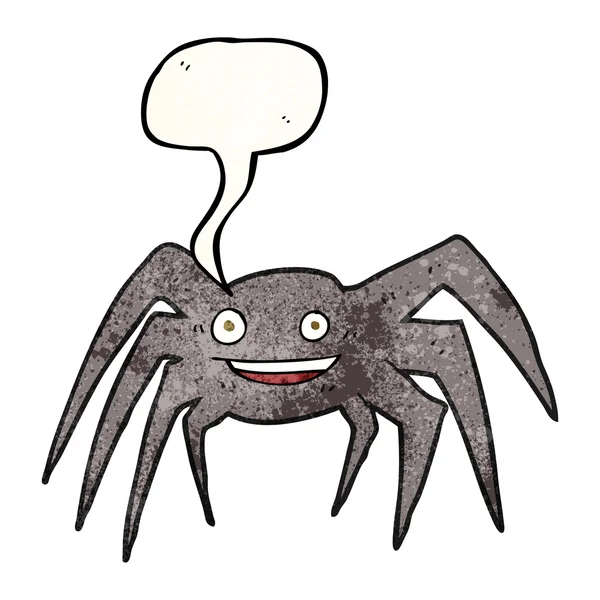 Fala bolha texturizado cartoon feliz aranha — Vetor de Stock
