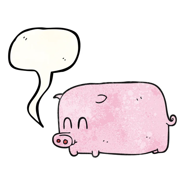 Vorbire cu bule texturate porc de desene animate — Vector de stoc