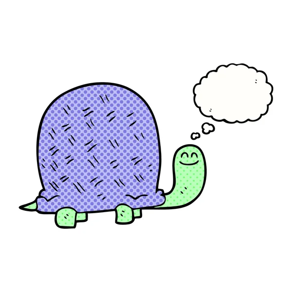 Pensiero bolla cartone animato tartaruga — Vettoriale Stock