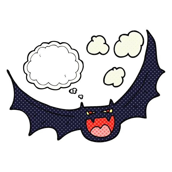 Bubble myśli kreskówka nietoperz halloween — Wektor stockowy
