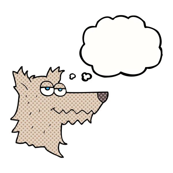 Myśli nierealny projekt głowa kreskówka wilk — Wektor stockowy