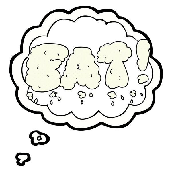 Pensamento bolha desenho animado símbolo de gordura — Vetor de Stock
