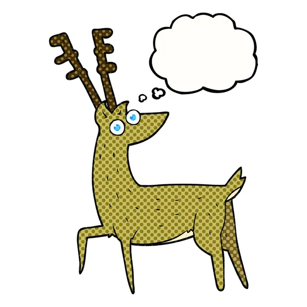 Myśli bańki kreskówka jelenia — Wektor stockowy