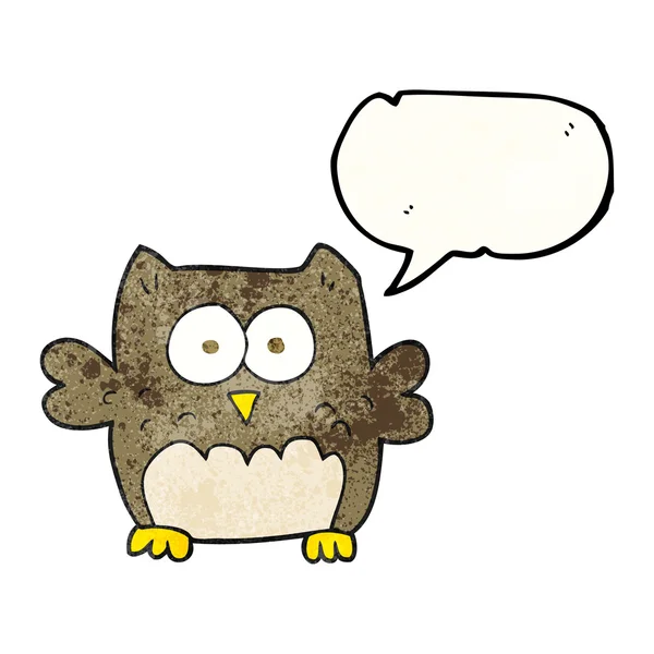 Tal bubbla texturerat cartoon owl — Stock vektor