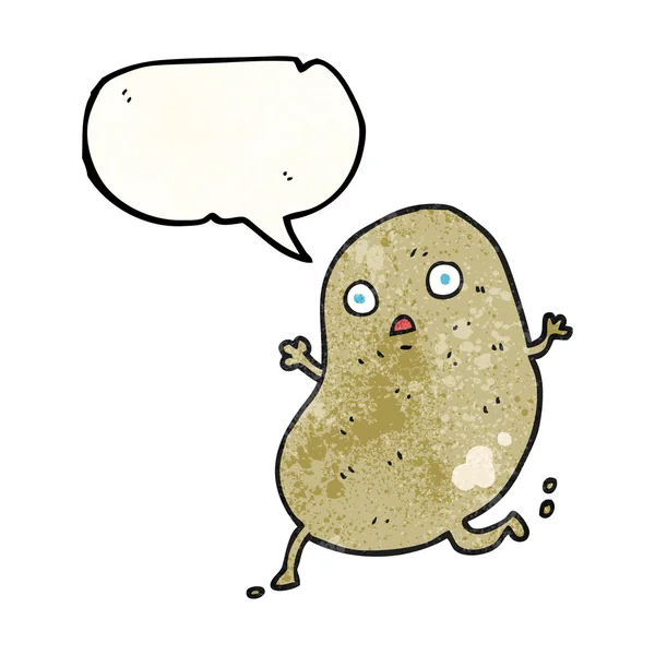 Tal bubbla texturerat cartoon potatis kör — Stock vektor