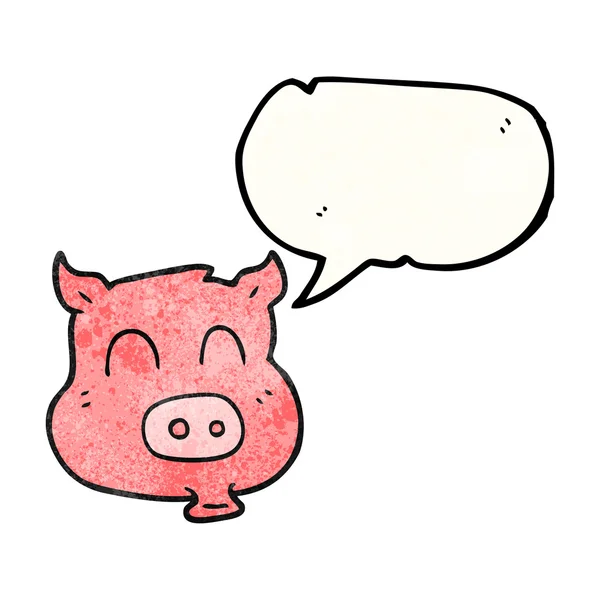 Sprechblase texturierte Cartoon-Schwein — Stockvektor