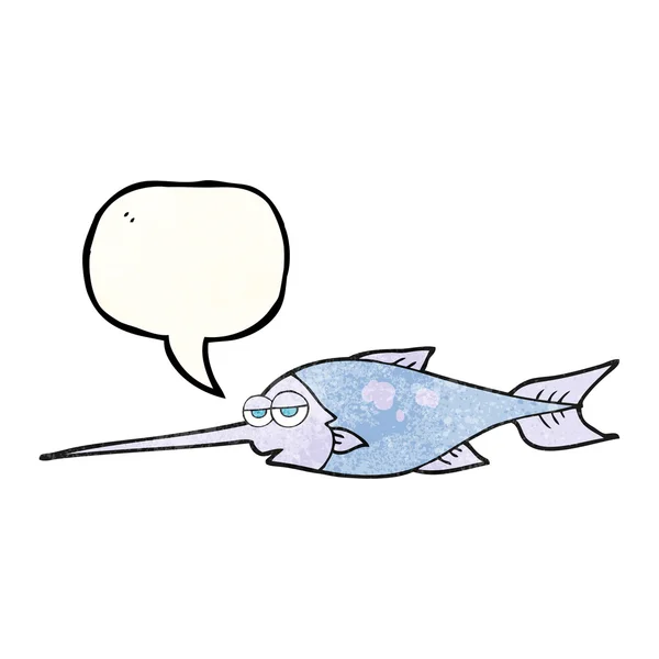 纹理的演讲泡沫卡通箭鱼 — 图库矢量图片