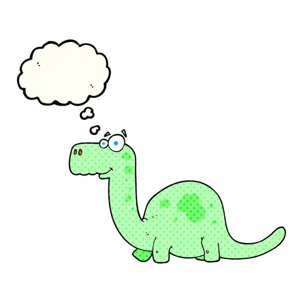 Trodde bubble cartoon dinosaurie — Stock vektor