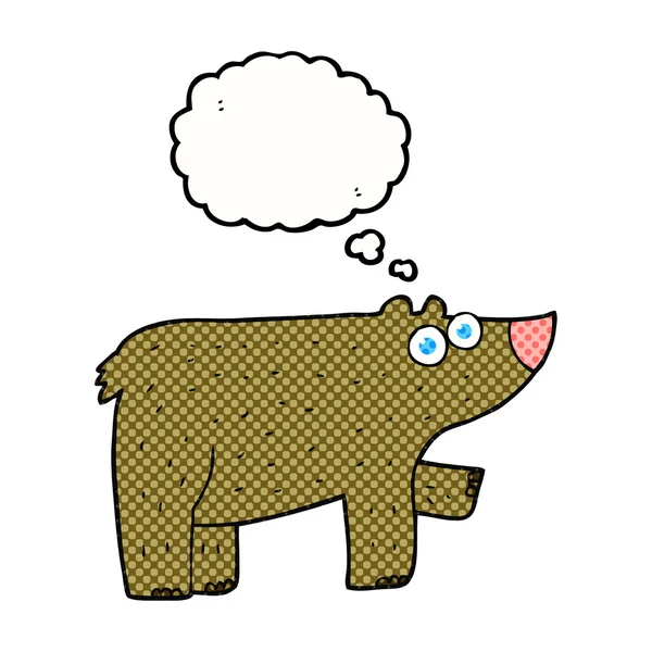 Pensée bulle dessin animé ours — Image vectorielle