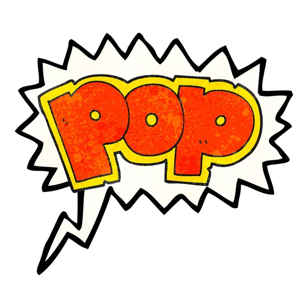 Voz burbuja textura dibujos animados símbolo POP — Vector de stock