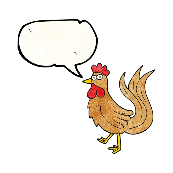 Speech bubble textured cartoon cock — Stok Vektör