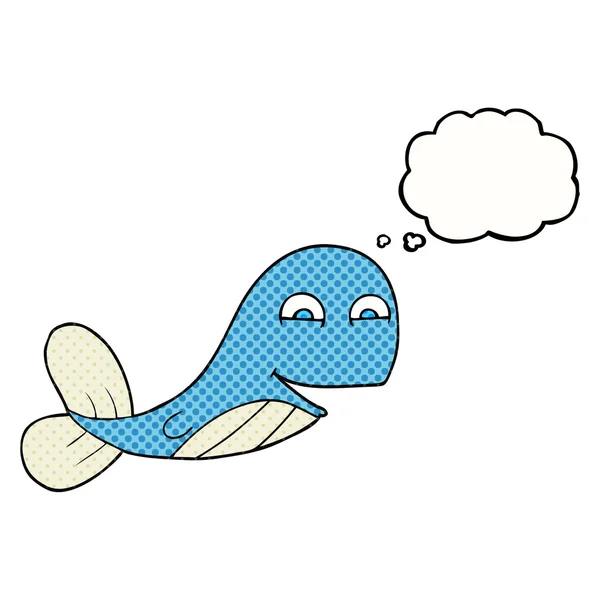 Trodde bubble cartoon whale — Stock vektor