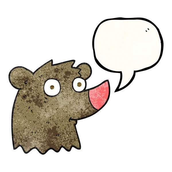 Discorso bolla testurizzato cartone animato orso — Vettoriale Stock
