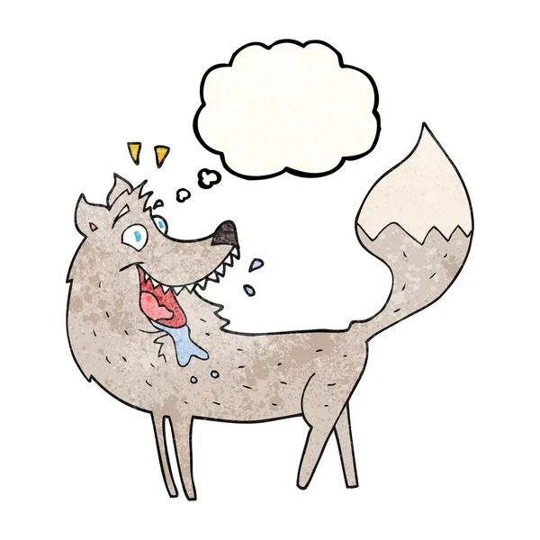 Dacht dat bubble getextureerde cartoon wolf — Stockvector