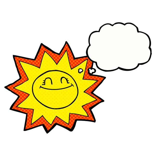 Szczęśliwe myśli bańki kreskówka słońce — Wektor stockowy