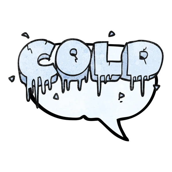 Bolha de fala texturizado desenho animado símbolo de texto frio —  Vetores de Stock