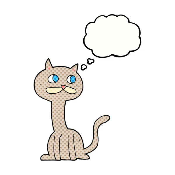 Pensée bulle dessin animé chat — Image vectorielle