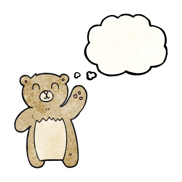 Thought bubble textured cartoon teddy bear — Stock Vector