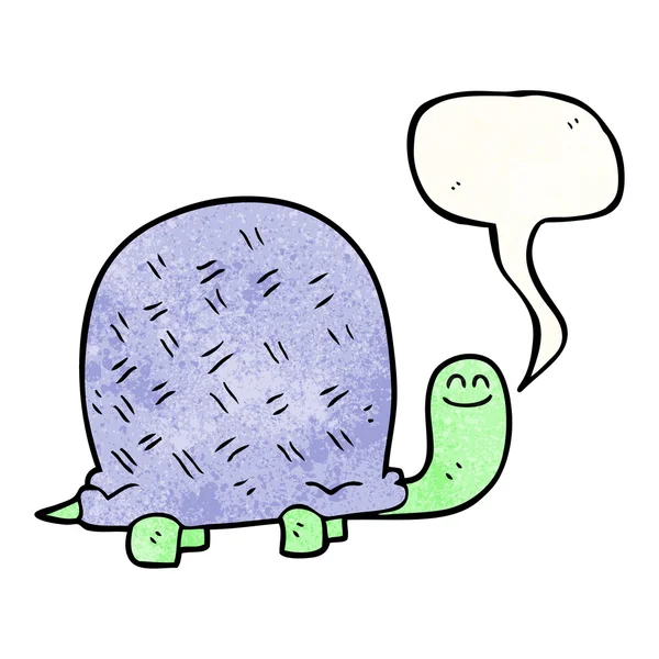 讲话泡泡质感的卡通乌龟 — 图库矢量图片