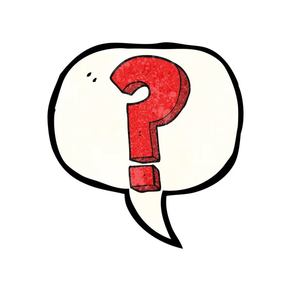 Bolha de fala texturizado desenho animado símbolo de ponto de interrogação —  Vetores de Stock