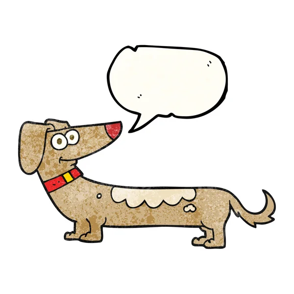 Toespraak bubble getextureerde cartoon hond — Stockvector