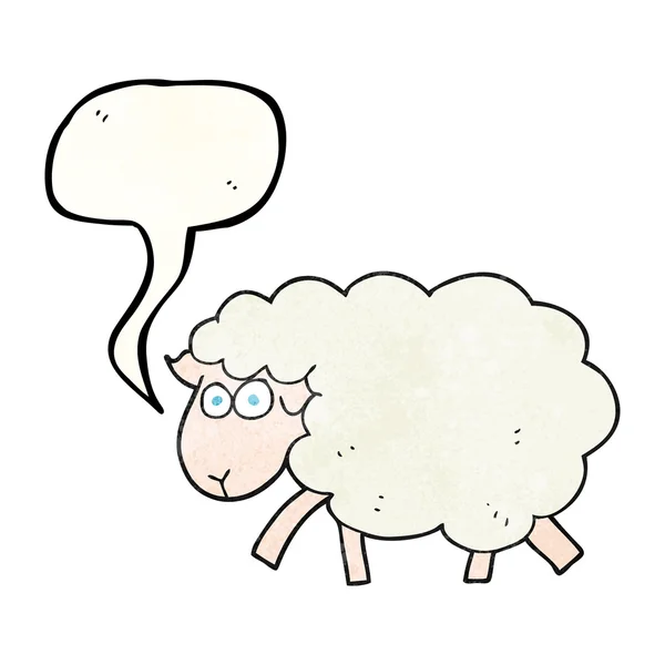 Speech bubble textured cartoon sheep — Stock Vector