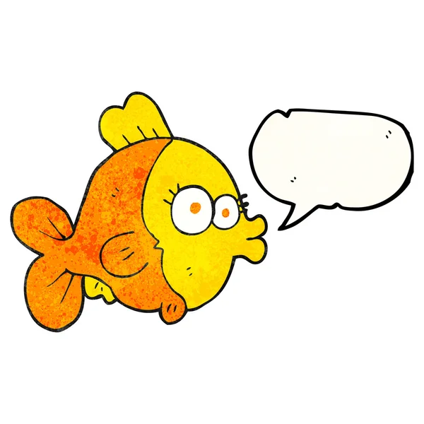 Αστεία ομιλία φούσκα δέρμα σαγρέ γελοιογραφία ψάρια — Διανυσματικό Αρχείο