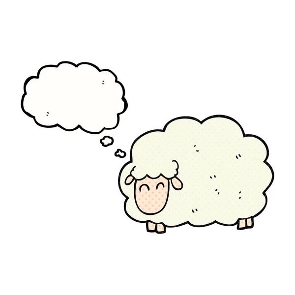 Pensamiento burbuja dibujos animados ovejas — Vector de stock