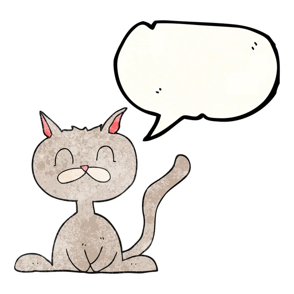 Sprechblase texturierte Karikatur Katze — Stockvektor