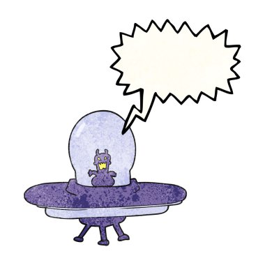 konuşma balonu dokulu çizgi film uzay gemisi