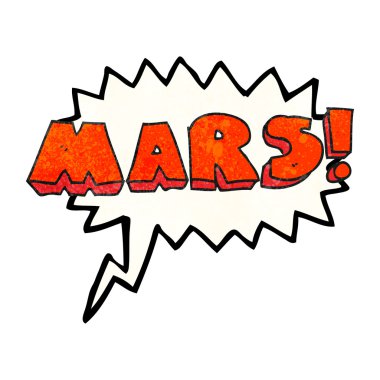 konuşma balonu dokulu karikatür Mars metin sembol