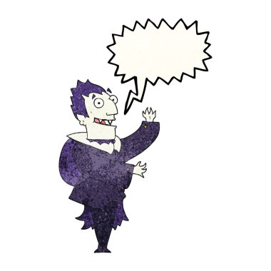 konuşma balonu dokulu karikatür vampir