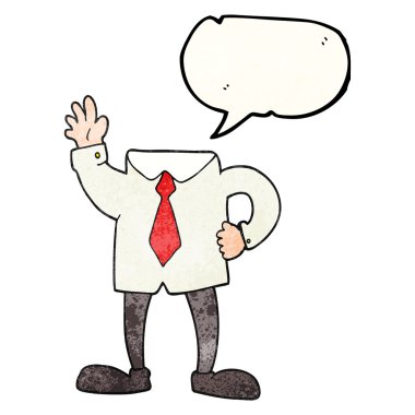 konuşma balonu dokulu karikatür başsız işadamı