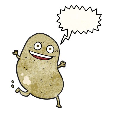 doku konuşma kabarcık karikatür patates çalıştıran