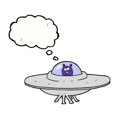 düşünce kabarcık karikatür uçan daire