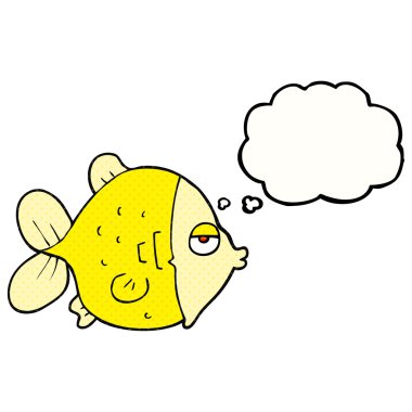 düşünce kabarcık karikatür komik balık