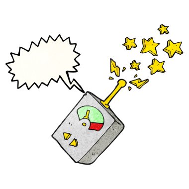 konuşma dokulu kabarcık karikatür bilimsel ekipman