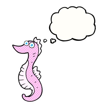 düşünce kabarcık karikatür denizatı