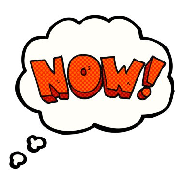 düşünce kabarcık karikatür şimdi sembolü