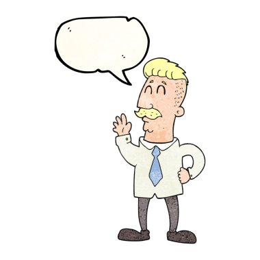 konuşma balonu karikatür office adam sallayarak dokulu