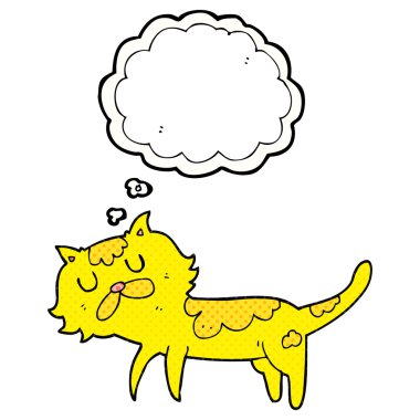 düşünce kabarcık karikatür kedi