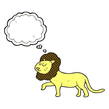 düşünce kabarcık karikatür aslan