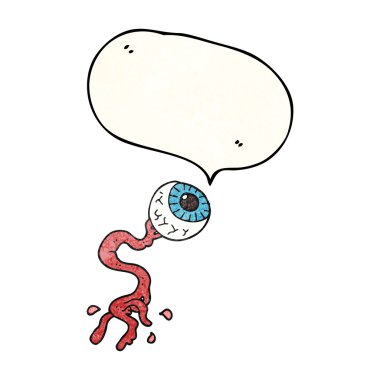 konuşma balonu dokulu karikatür brüt göz küresi