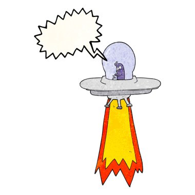 konuşma balonu dokulu karikatür uçan daire