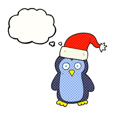 düşünce kabarcık karikatür penguen