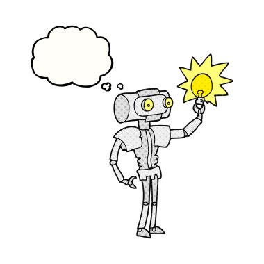 kabarcık karikatür robot ampul ile sanıyordum