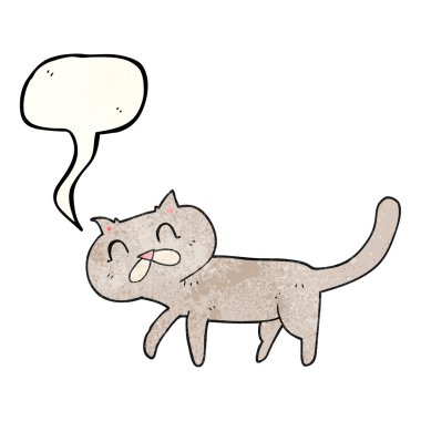 konuşma balonu dokulu karikatür kedi