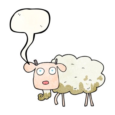 konuşma balonu dokulu karikatür çamurlu keçi